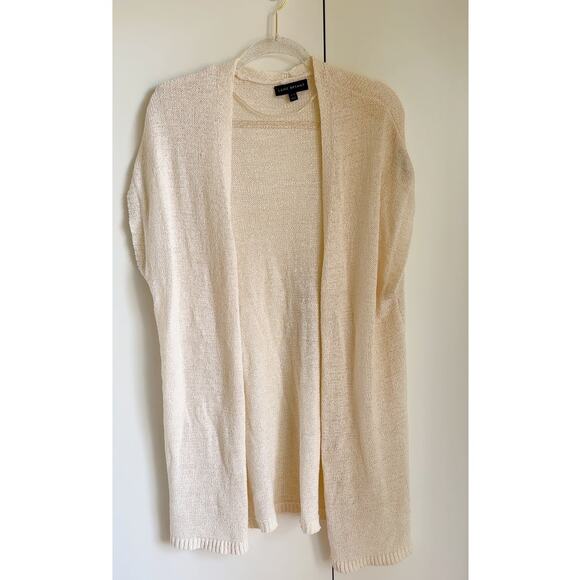 Lane Bryant Knit Open Cardigan Sweater Neutral Cream Size 14/16 Layering - Picture 2 of 5
